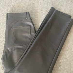 Aritzia Melina Leather Pant - Olive